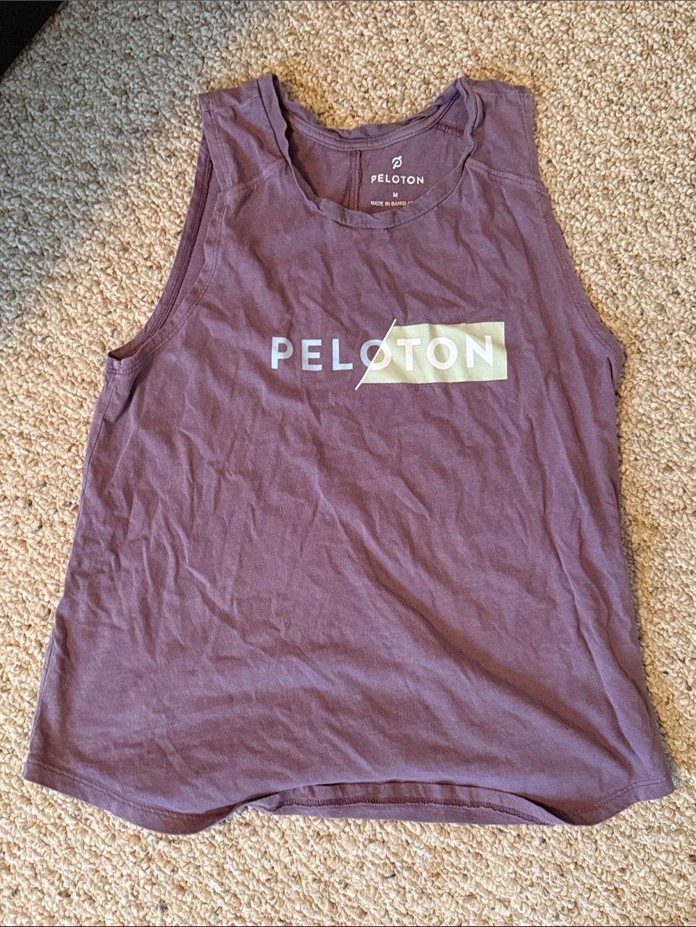 Peloton Mauve Logo Muscle Tank Top